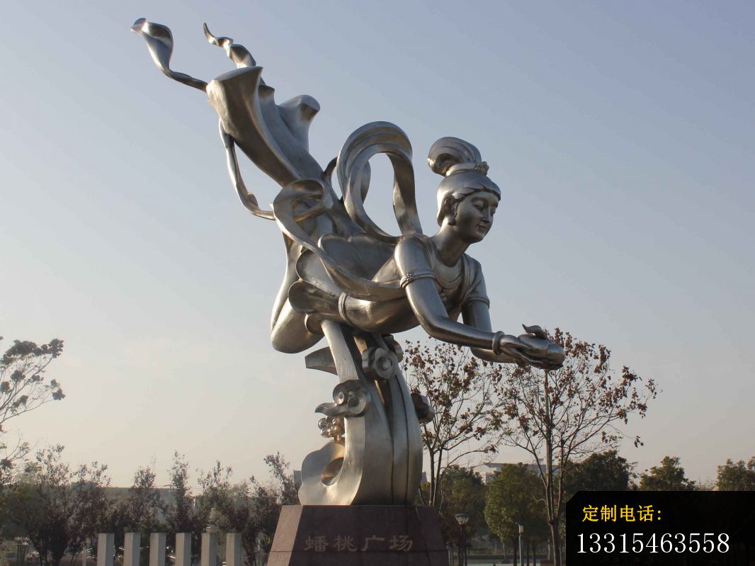 不锈钢广场雕塑蟠桃祈福_1066*799