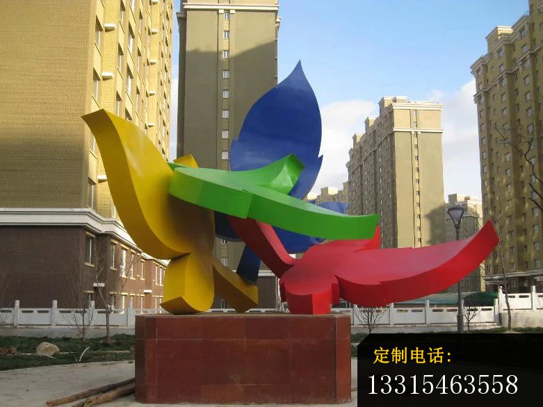 不锈钢树叶雕塑，小区不锈钢雕塑_781*586