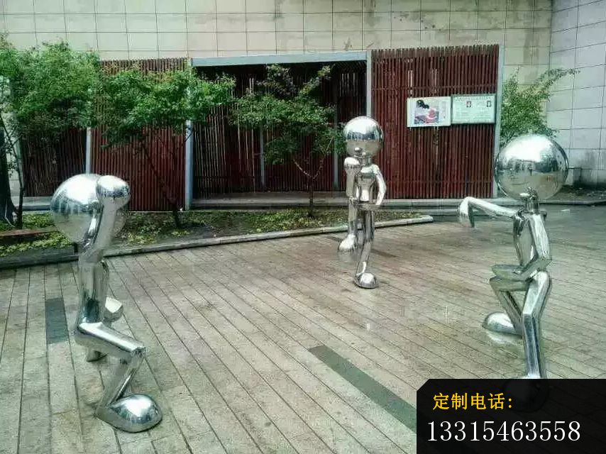 不锈钢儿童雕塑，公园人物雕塑_854*640