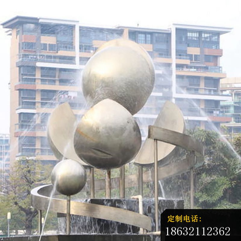 不锈钢水球相连  小区景观雕塑_800*800