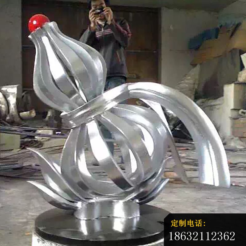 不锈钢葫芦雕塑，抽象葫芦雕塑_800*800