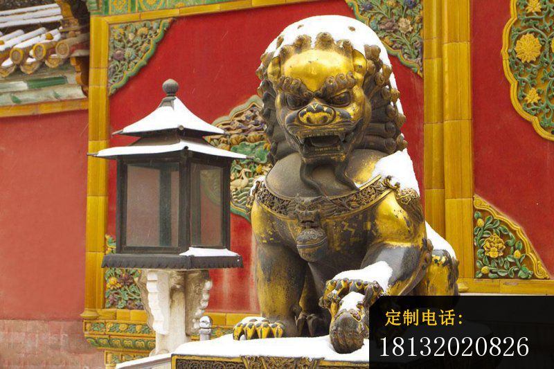 北京狮铜雕 黄铜狮子_800*533