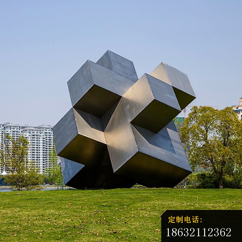魔方雕塑，公园不锈钢雕塑_800*800