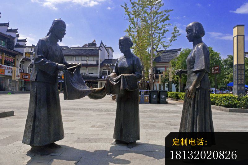 裁衣服铜雕 广场景观铜雕_800*531