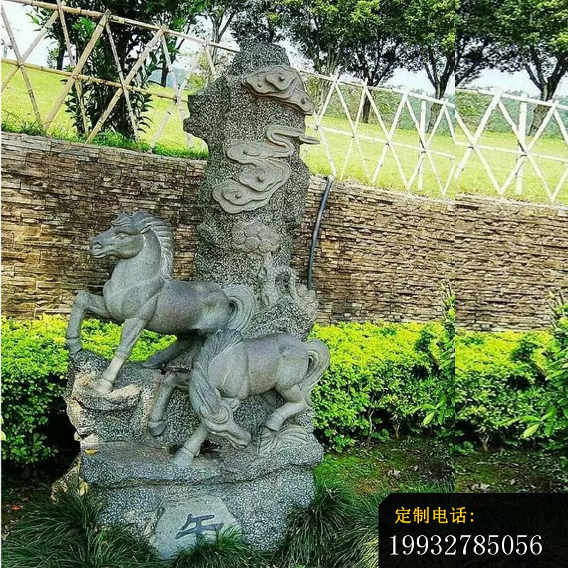 石雕马，青石动物雕塑_800*800