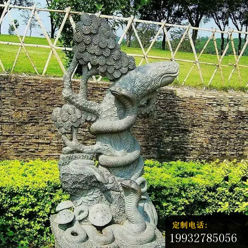 石雕蛇，青石动物雕塑_800*800