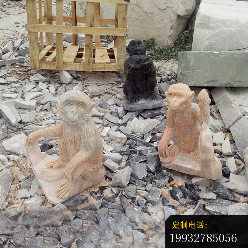 公园猴子石雕 晚霞红动物雕塑_800*800