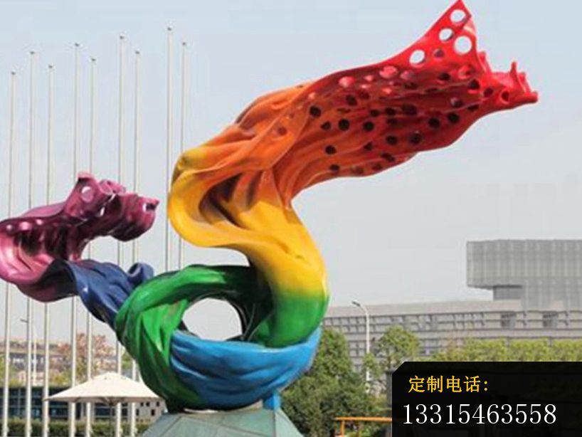不锈钢彩色丝巾 景观雕塑_818*614