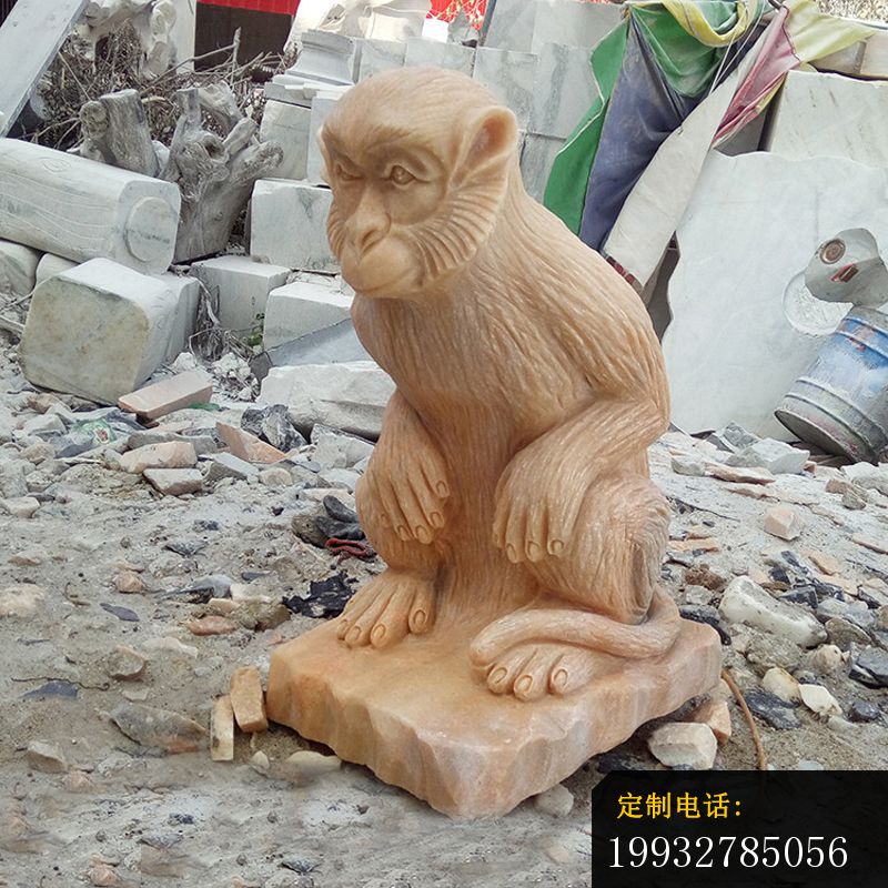 晚霞红猴子石雕 公园动物石雕 (2)_800*800