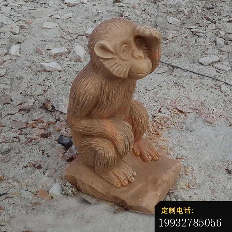 晚霞红猴子石雕 公园动物石雕 (3)_800*800