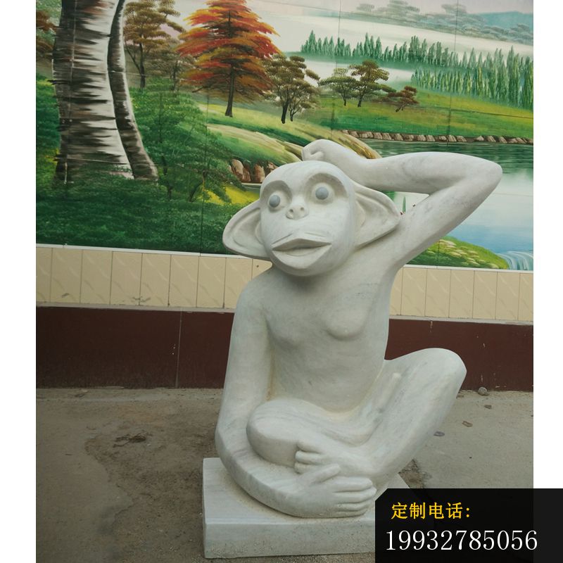 石雕小猴子，石雕动物雕塑_800*800