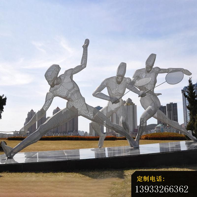  公园不锈钢运动人物雕塑_800*800