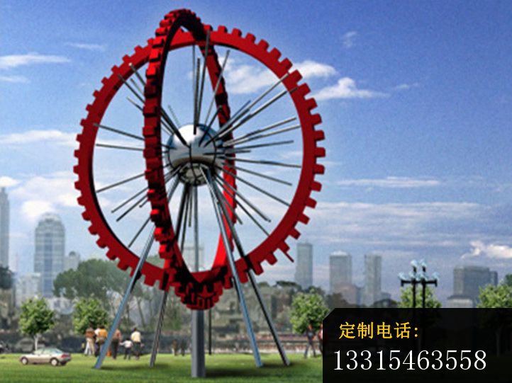 不锈钢齿轮  公园景观雕塑_722*541