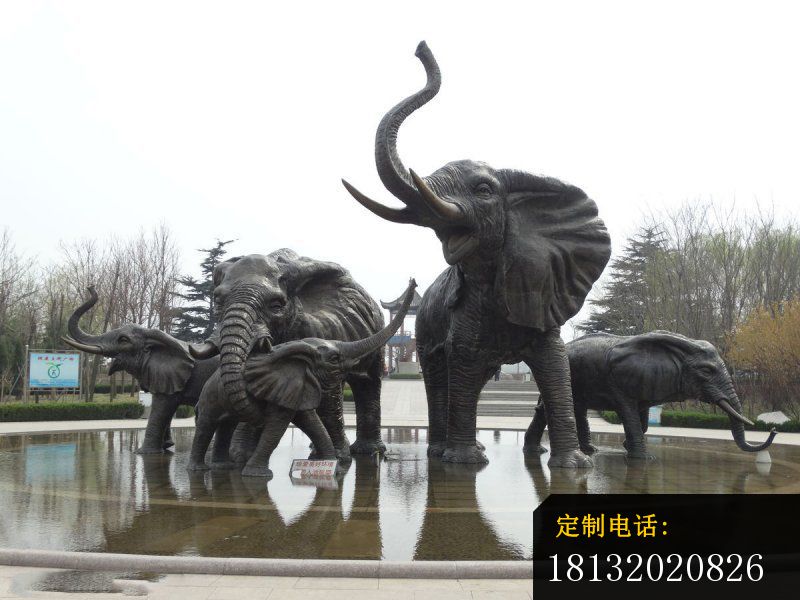 仿真大象 广场玻璃钢动物雕塑_800*600