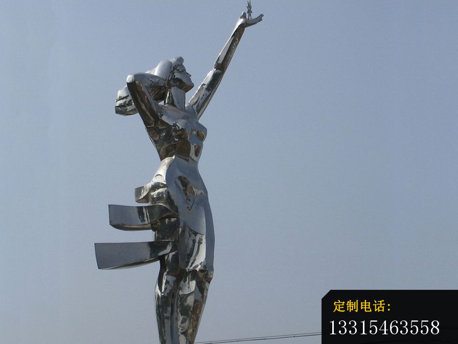 不锈钢抽象女神  公园景观雕塑_896*673