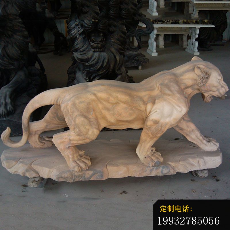 晚霞红老虎 石雕公园动物雕塑_800*800