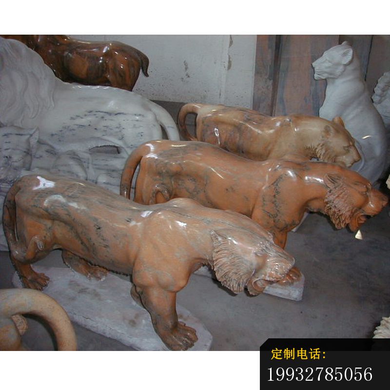 老虎石雕，晚霞红动物石雕（2）_800*800