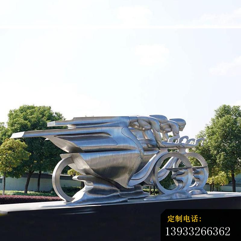 广场抽象创意人物骑车运动雕塑_800*800