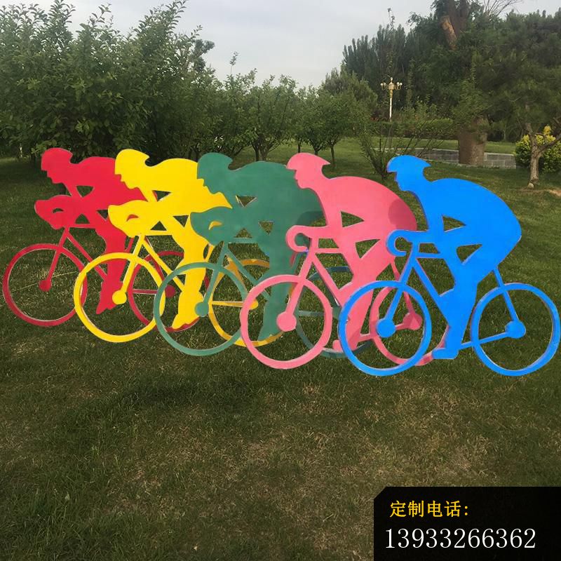 公园抽象骑自行车运动人物雕塑_800*800