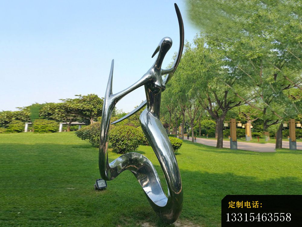不锈钢抽象美女跳舞  公园景观雕塑 (1)_1000*750