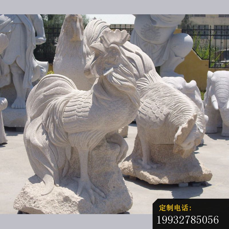 公鸡石雕，公园动物雕塑_800*800