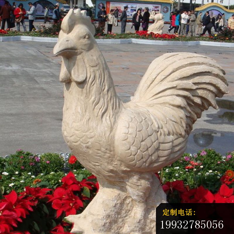 公鸡石雕，大理石动物雕塑_800*800