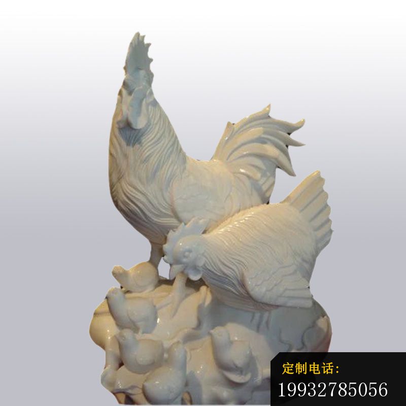 母子鸡石雕，汉白玉动物雕塑_800*800