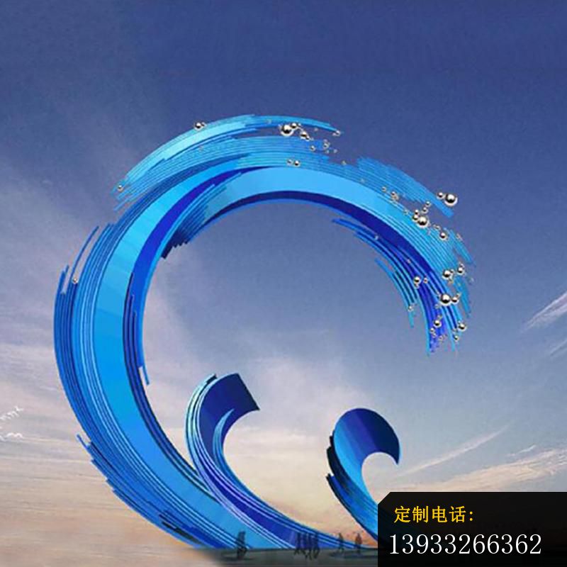 广场大型不锈钢创意浪花景观雕塑_800*800