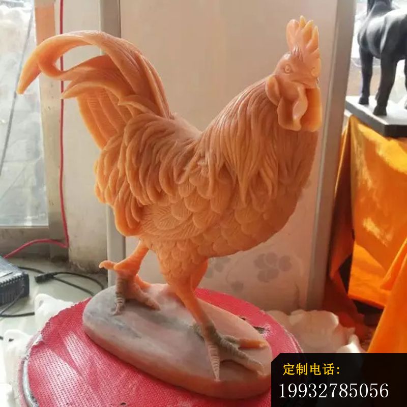 晚霞红鸡雕塑 公园十二生肖石雕_800*800
