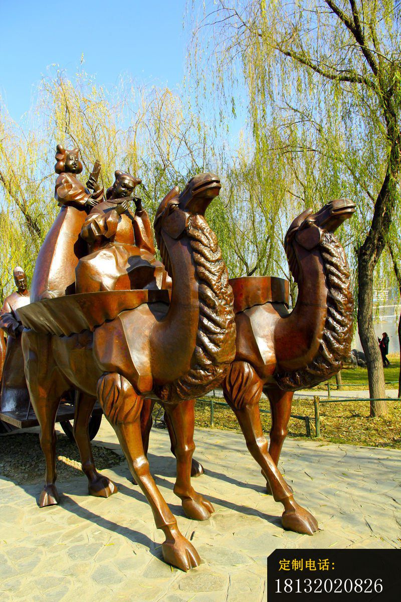 古人骑骆驼铜雕 公园景观铜雕_800*1200