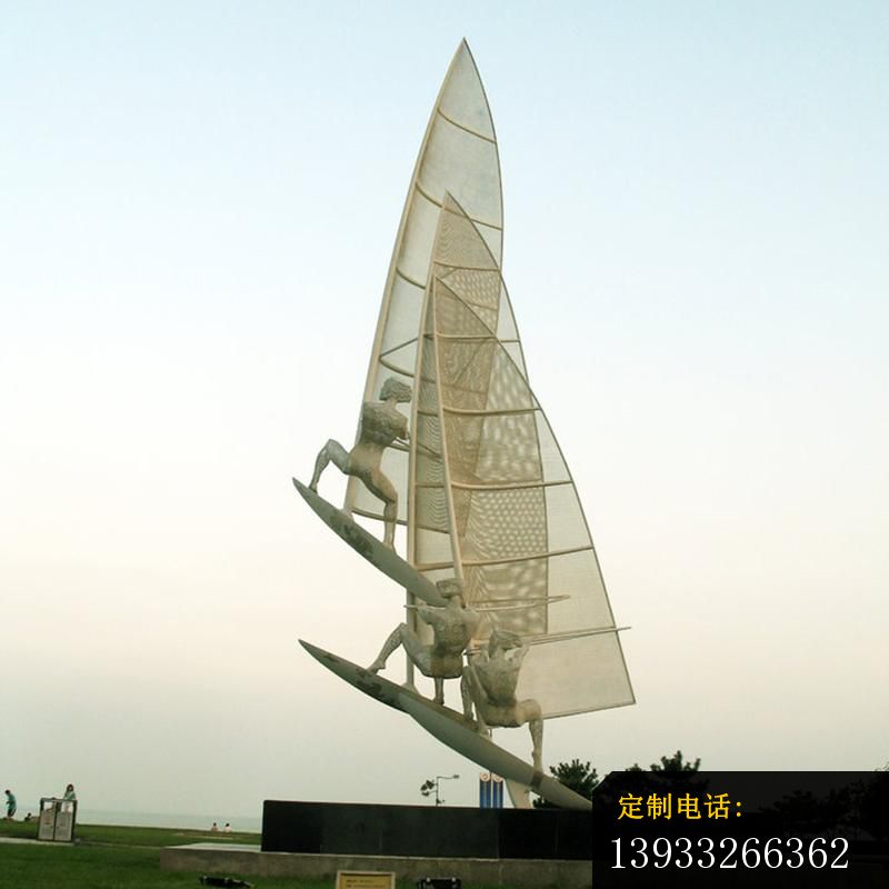 广场不锈钢帆船比赛雕塑_800*800