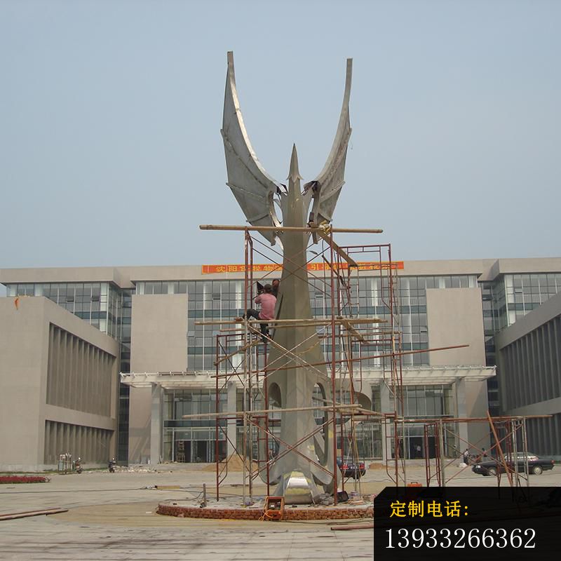 企业不锈钢抽象标志雕塑_800*800