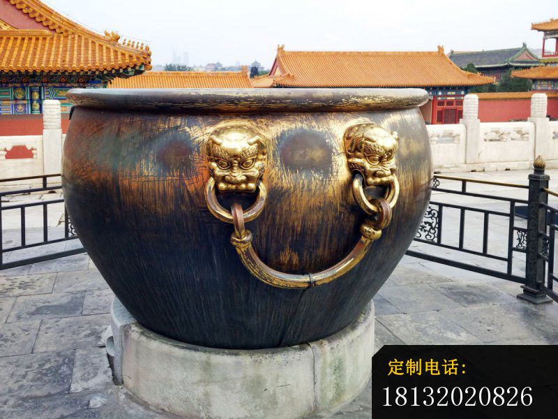 故宫水缸铜雕 圆形铜水缸 (3)_800*600