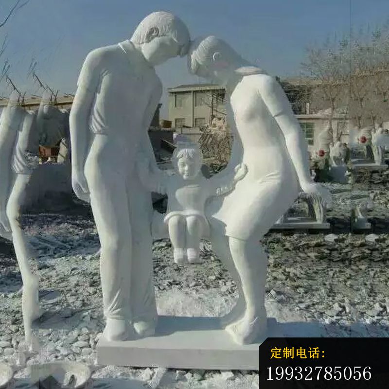 一家三口石雕，公园人物石雕_800*800