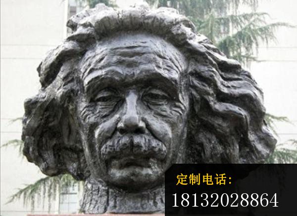 爱因斯坦头像铜雕，校园人物雕塑_600*437