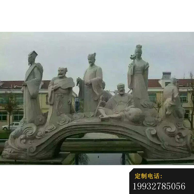 八仙过海石雕，青石神仙雕塑_800*800