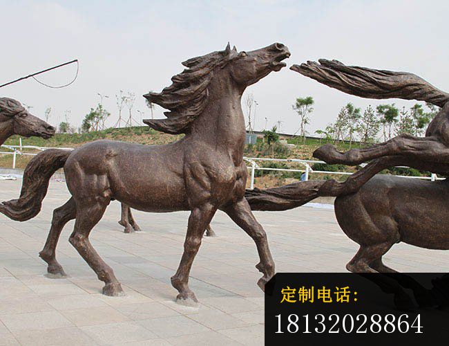 奔腾的马铜雕，公园景观铜雕_650*500