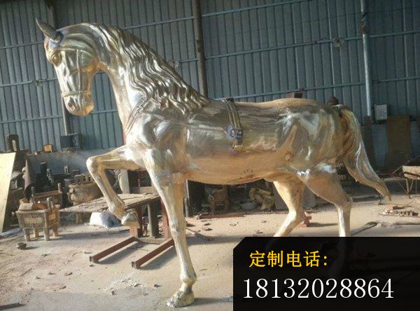 玻璃钢仿铜马，公园动物雕塑，动物雕塑_600*444