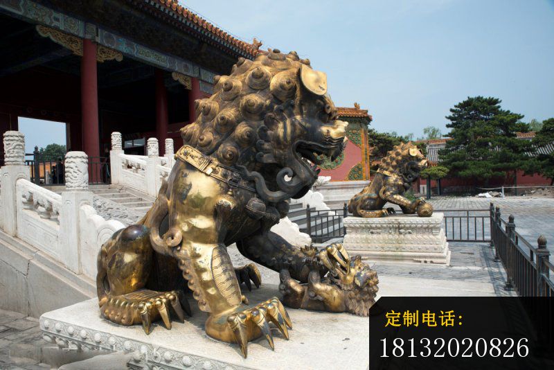 黄铜狮子雕塑 铸铜狮子 (1)_800*534