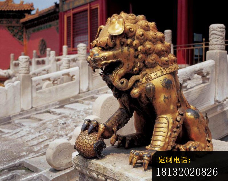 黄铜狮子雕塑 铸铜狮子 (2)_800*637