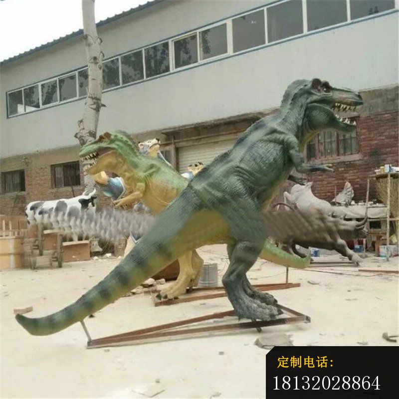 玻璃钢仿真恐龙，公园动物雕塑_800*800