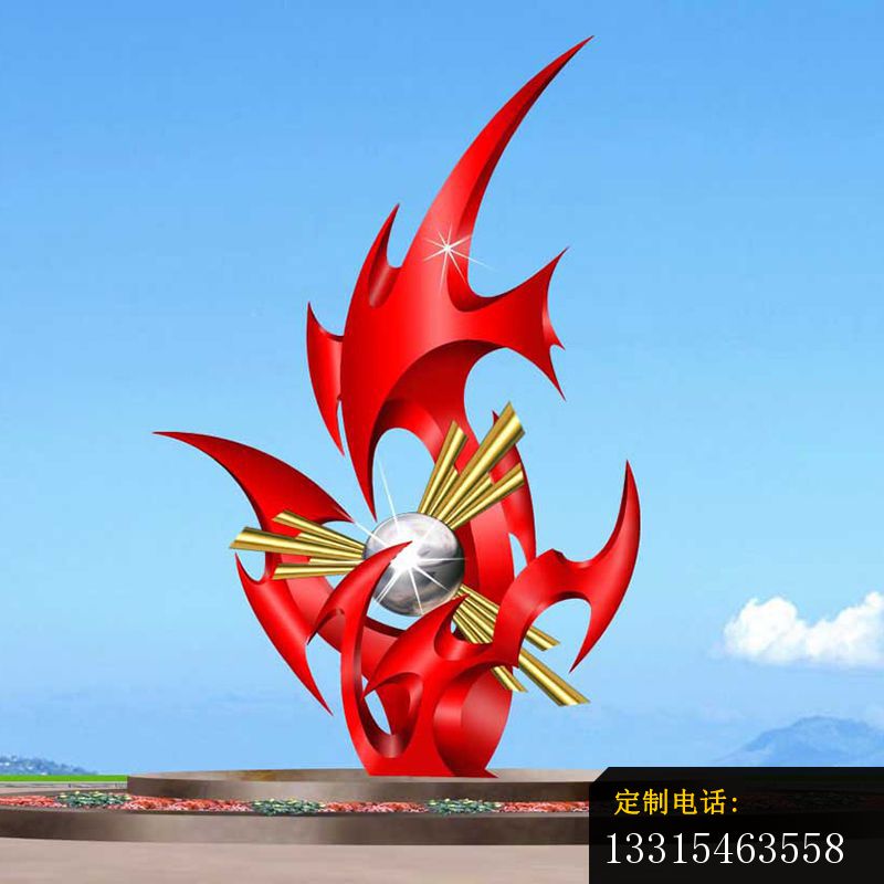 不锈钢抽象火苗雕塑，广场不锈钢雕塑_800*800