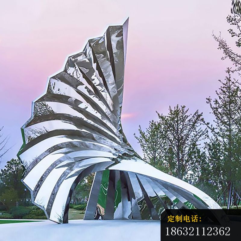 不锈钢扇形折花   广场景观摆件 (5)_800*800