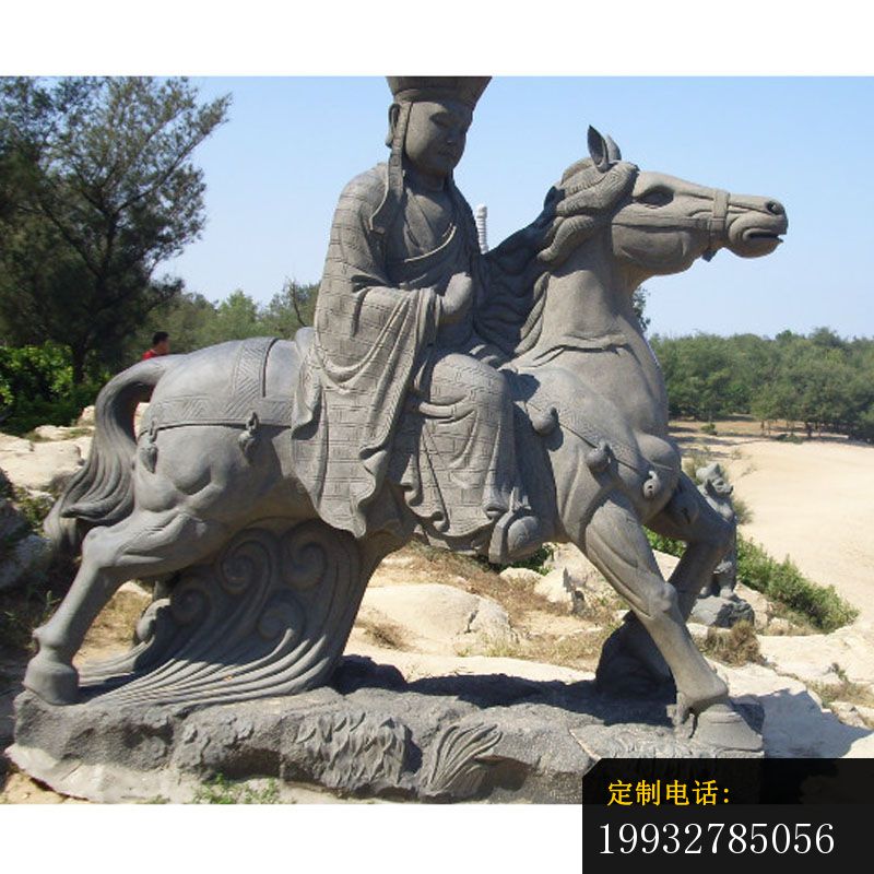 唐僧骑马雕塑，古代人物石雕_800*800