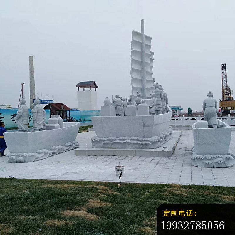 徐福东渡石雕，广场景观石雕 (1)_800*800