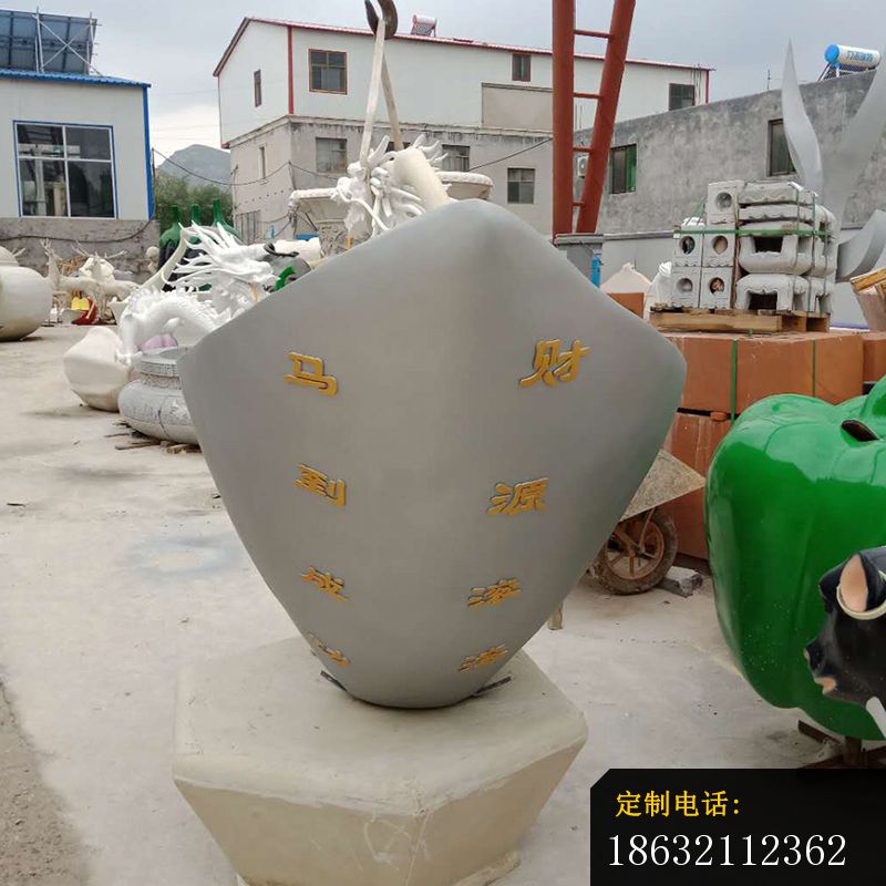 不锈钢元宝雕塑，财源滚滚雕塑 (1)_800*800