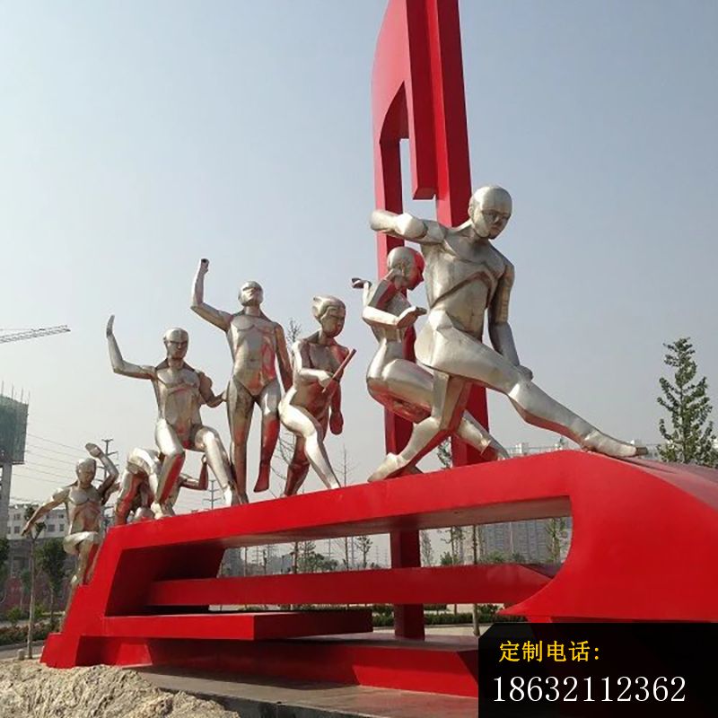 不锈钢人物雕塑，公园不锈钢景观雕塑 (1)_800*800