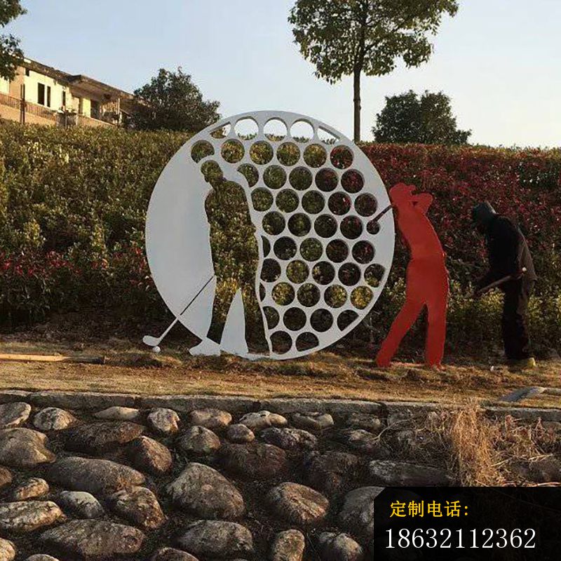 不锈钢高尔夫球雕塑 (1)_800*800