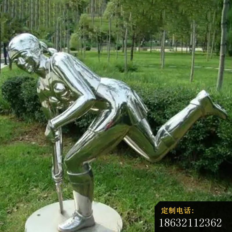 不锈钢曲棍球雕塑，公园不锈钢运动雕塑_800*800
