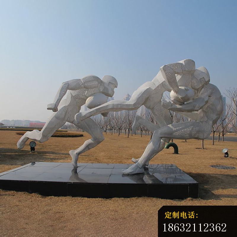 橄榄球雕塑，不锈钢运动雕塑_800*800